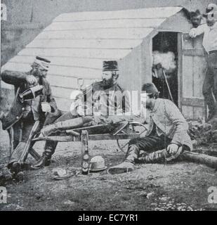 Ufficiali britannici durante la guerra di Crimea 1854 Foto Stock