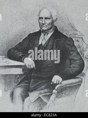 Johannes Evangelista Purkinje (17 Dicembre o 18 Dicembre 1787 - 28 luglio 1869) era un ceco anatomista e fisiologo. È stato detto che egli è stato uno dei migliori scienziati del suo tempo. Foto Stock