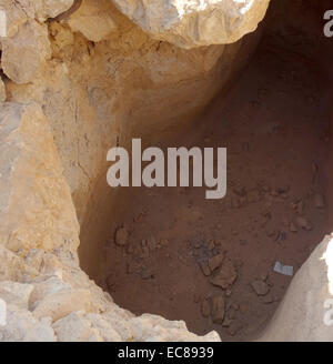 Consente di visualizzare in una cava a Masada. Masada è una antica fortificazione nel quartiere meridionale di Israele situato sulla sommità di una roccia isolata plateau sul bordo orientale del Deserto della Giudea, affacciato sul Mar Morto. Datata 2014 Foto Stock