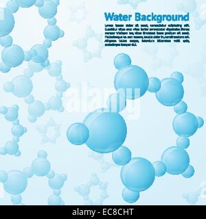 Le molecole di acqua la struttura chimica della scienza natura sfondo illustrazione vettoriale Illustrazione Vettoriale