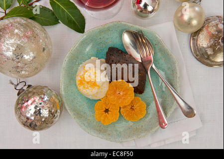 Natale alimenti compresi un intero tacchino arrosto Foto Stock