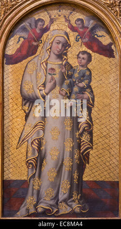 Siviglia - La Madonna della vernice (Virgen de la Antigua) da Juan Ruiz Soriano (1715) nella chiesa barocca di El Salvador Foto Stock