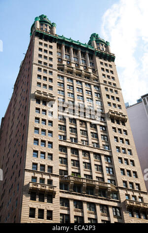 Edifici a city hall park, a sud di Manhattan, New York, USA, America Foto Stock