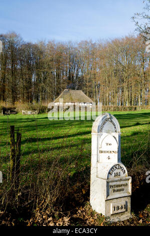 Abernodwydd Farmhouse, St Fagans National Museum of History/Amgueddfa Werin Cymru, Cardiff, Galles del Sud, Regno Unito. Foto Stock