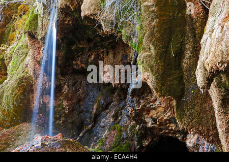 Sorgente del Fiume Cuervo, Vega Del Codorno, Serranía de Cuenca, Provincia Cuenca, Castilla-La Mancha, in Spagna, Europa Foto Stock