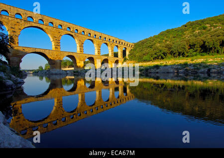 Pont du Gard, acquedotto romano, Gard reparto, Provence, Francia Foto Stock