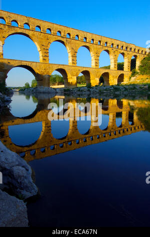 Pont du Gard, acquedotto romano, Gard reparto, Provence, Francia Foto Stock