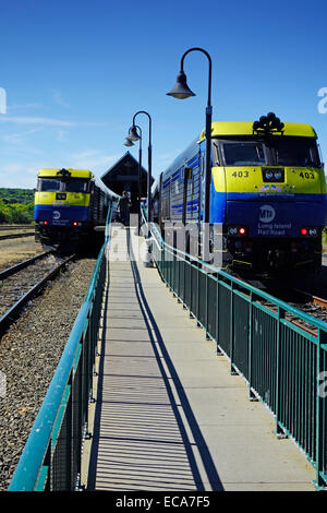 Montauk stazione ferroviaria di Long Island NY Foto Stock