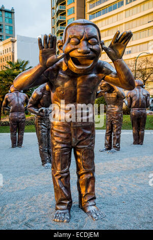 "Incredibile risate' installazione di scultura. Morton Park, Vancouver, BC, Canada Foto Stock