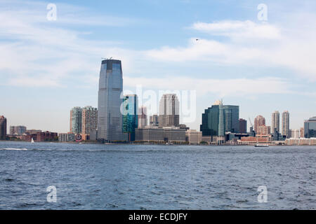 Goldman Sachs torre 30 Hudson St e Merrill Lynch Edificio 101 Hudson St Jersey City New Jersey da Manhattan New York City Foto Stock