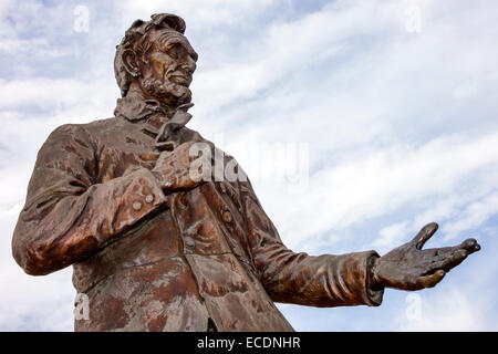 Springfield Illinois, Union Square Park, statua, Abraham Lincoln, statua, IL140903065 Foto Stock