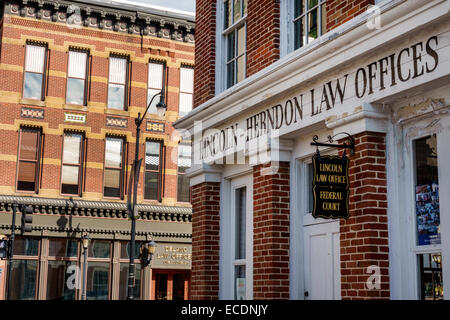 Springfield, Illinois, centro, edifici, Old state Capitol Plaza, Abraham Lincoln-Herndon Law Offices, IL140903101 Foto Stock