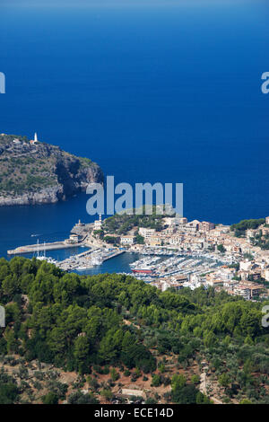 Vista aerea Port de Soller Mallorca Spagna Spain Foto Stock