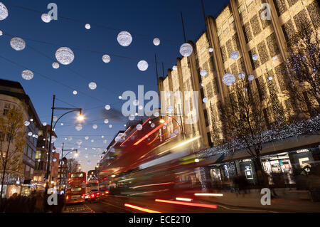 Le luci di Natale a Oxford Street Foto Stock