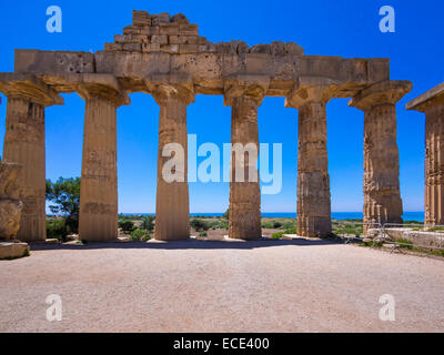 Tempio di Hera, Tempio e, Juno, Selinunte, Marinella, Sicilia, Italia Foto Stock