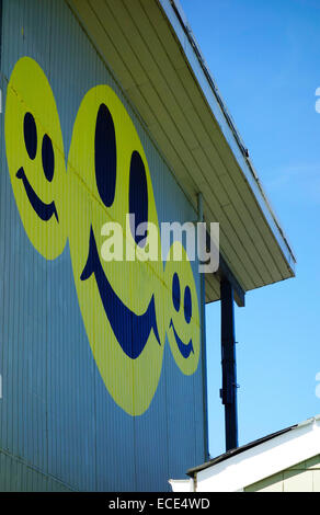 Smile su motel edificio in Montauk long island Foto Stock