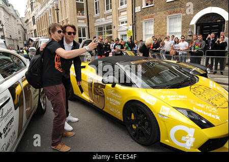 Il 2014 Gumball 3000 dotate di: Jonathan Ross,Harvey Kirby Ross dove: Londra, Regno Unito quando: 09 Giu 2014 Foto Stock