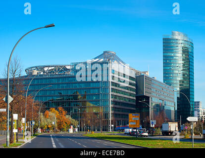 Vista della Potsdamer Platz - il quartiere finanziario di Berlino, Germania Foto Stock