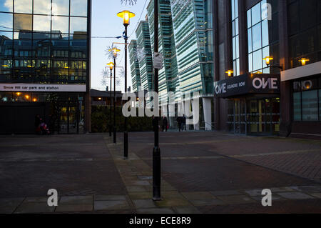 Buon Natale a Colmore distretto finanziario e affaristico,Snowhill stazione ferroviaria Foto Stock