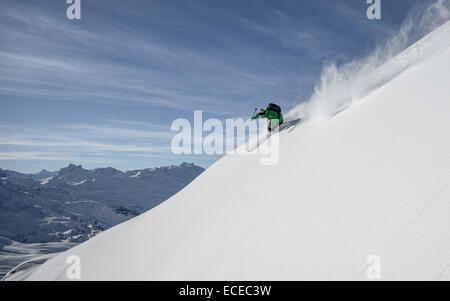 Austria, Freeride sciatore lo sci di discesa Foto Stock