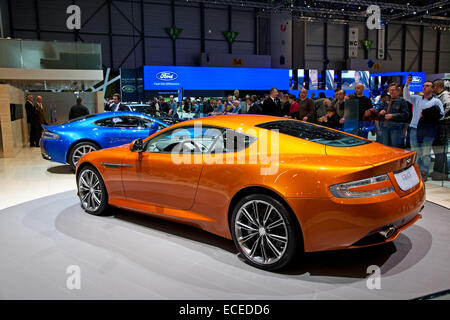 Ginevra - Marzo 8: l'Aston Martin Virage sul display al 81st International Motor Show Palexpo-Geneva su Marzo 8; 2011 in Ge Foto Stock