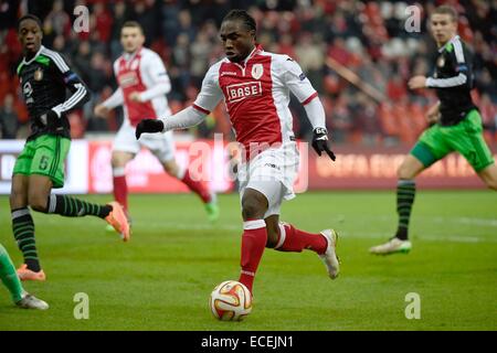 Liegi, Belgio. Undicesimo Dec, 2014. UEFA Europa League. Leige standard contro il Feyenoord. Jeff Louis di Standard Liege © Azione Sport Plus/Alamy Live News Foto Stock