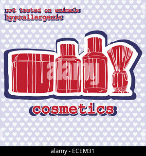 Set di cosmetici. adesivo Foto Stock