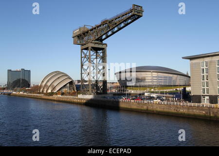 Armadillo, Idro e Finnieston gru Glasgow Scozia Dicembre 2014 Foto Stock