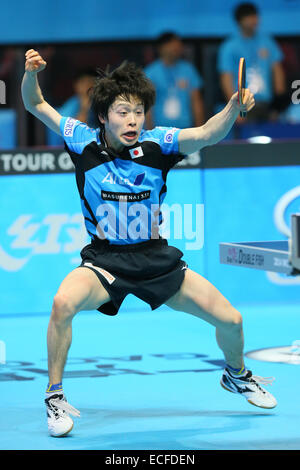 Masataka Morizono (JPN), 12 dicembre 2014 - Tennis da tavolo : GAC Gruppo 2014 ITTF World Tour Grand Finals Uomini Singoli al Palasport Huamark, Bangkok, Thailandia (foto di YUTAKA/AFLO SPORT) [1040] Foto Stock