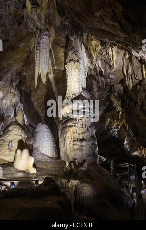 Dettagli entro una grotta Punkevni nel Carso Moravo, Repubblica Ceca Foto Stock