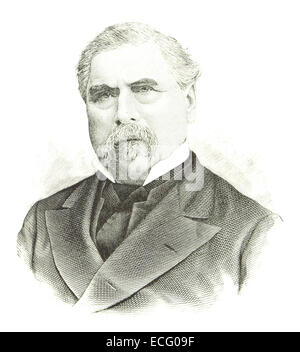 Questa illustrazione del 1882 di Sulte raffigura Thomas J.J. Loranger, un giudice canadese che prestò servizio dal 1862 al 1879. L'immagine evidenzia il ruolo di Loranger nella storia legale canadese durante la fine del XIX secolo. Foto Stock