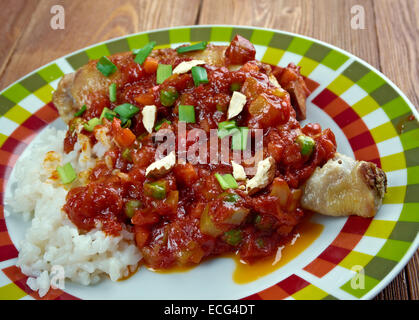 Paese Capitano - salsa speziata di pollo e riso piatto popolare nel sud degli Stati Uniti. Foto Stock