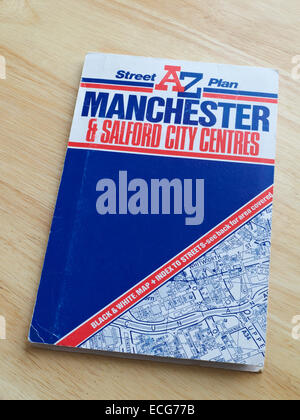 Mappa AZ per Manchester & Salford city centre REGNO UNITO Foto Stock