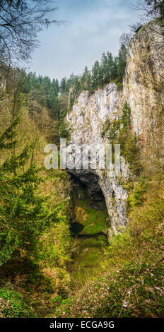 Abysso di Macocha, noto anche come Macocha Gorge, è una dolina nel Carso Moravo sistema di grotte della Repubblica ceca individuare Foto Stock