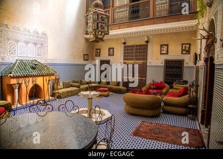 Dettaglio da Amlal Riad di Marrakech, Marocco. Foto Stock