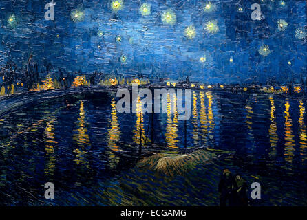 Notte stellata sul Rodano 1888 Vincent Van Gogh Foto Stock