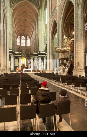 Interno, la Cattedrale di San Bavo, Gand, Belgio Foto Stock