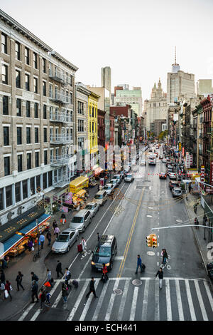 Monroe Street, Chinatown, Manhattan, New York, Stati Uniti Foto Stock