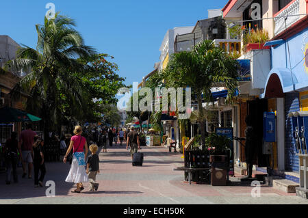 5ª Avenue, Playa del Carmen, Caribe, Quintana Roo stato, Riviera Maya, la penisola dello Yucatan, Messico Foto Stock