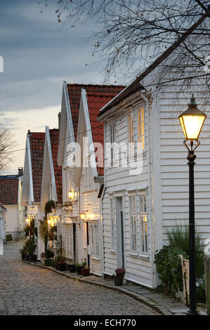 Gamle Stavanger, centro storico, Stavanger, Rogaland, Norvegia Foto Stock