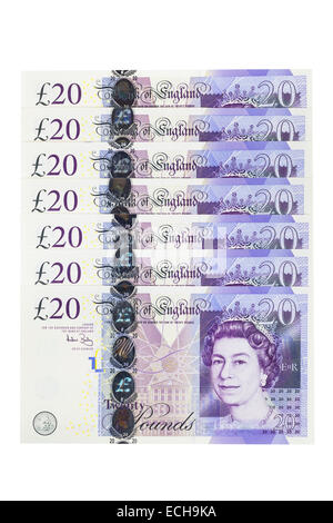 British venti pound note Foto Stock
