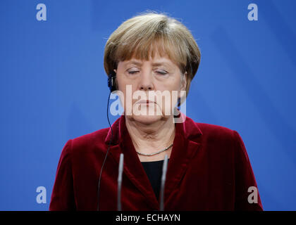 Berlino, Germania. 15 dic 2014. Boyko Borisov, il Primo Ministro di Bulgaria e il Cancelliere tedesco Angela Merkel, dare una conferenza stampa congiunta dopo la riunione presso la cancelleria tedesca a novembre 05th, 2014 a Berlino, Germania. / Immagine: il Cancelliere tedesco Angela Merkel. Credito: Reynaldo Chaib Paganelli/Alamy Live News Foto Stock