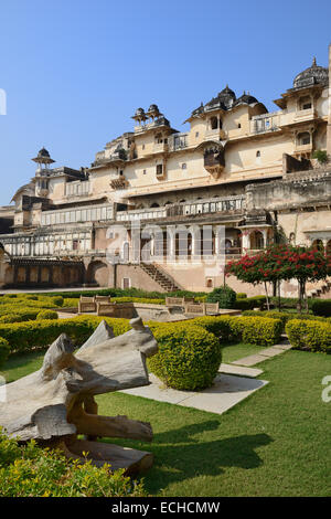 India Rajasthan, Regione di Mewar, villaggio di Bundi, Chitrasala giardino alla Garth Palace Foto Stock