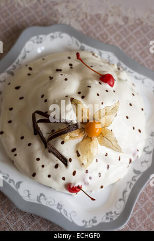 Yogurt torta di cioccolato e ciliegie Foto Stock