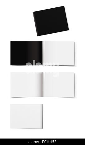 Modello di libretto di presentazione o di una rivista su uno sfondo bianco. Foto Stock