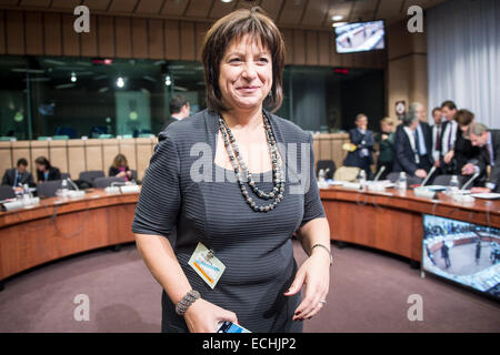 Bruxelles, Belgio. 15 dic 2014. Per l'Ucraina il ministro delle finanze Natalie Jaresko prima della riunione a livello europeo la sede del Consiglio a Bruxelles, in Belgio il 15.12.2014 da Wiktor Dabkowski Credito: Wiktor Dabkowski/ZUMA filo/Alamy Live News Foto Stock