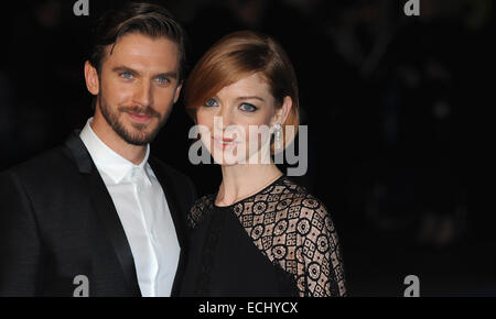 Londra, UK, UK. 15 dic 2014. Dan Stevens e valutazione frequentare UK Premiere di ''una notte al museo: Segreto della tomba " Empire Leciester Square Credit: Ferdaus Shamim/ZUMA filo/Alamy Live News Foto Stock