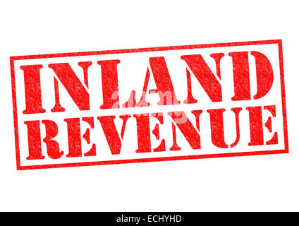 L INLAND REVENUE rosso timbro di gomma su uno sfondo bianco. Foto Stock