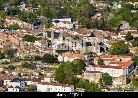 Francia, Deux Sèvres, Melle, il villaggio (vista aerea) Foto Stock