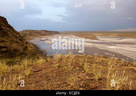 Kenya, Lake Magadi, Rift valley al tramonto Foto Stock